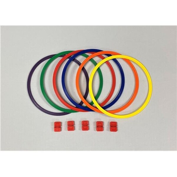 Everrich Industries Everrich Industries EVB-0067 Agility Ring Set with Clips - 15 in. Dia.- set of 6 colors - EVB-0067