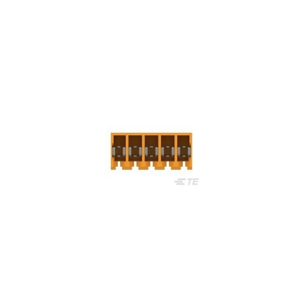 Conector de Placa Te Connectivity, 5 Contactos, 1 Fila, Hembra, Paso de 0.156 Pulgadas, Terminal IDC, con Seguro, Naranja - 3-644460-5