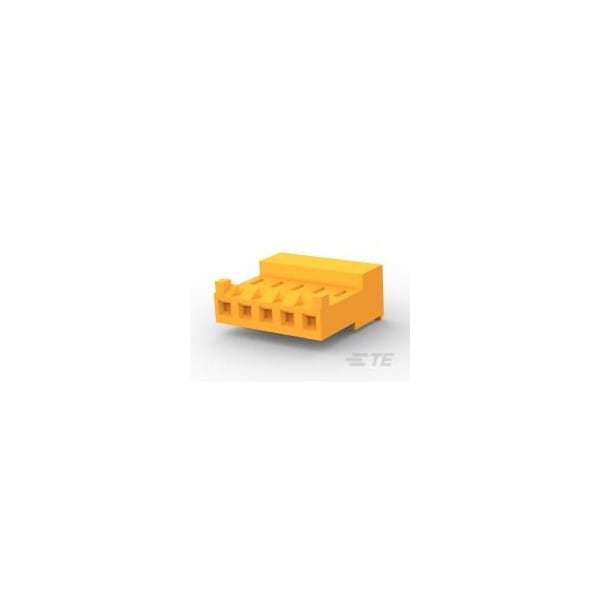 Conector de Placa Te Connectivity, 5 Contactos, 1 Fila, Hembra, Paso de 0.156 Pulgadas, Terminal IDC, con Seguro, Naranja - 3-644460-5