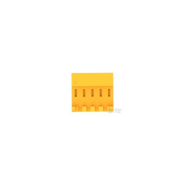 Conector de Placa Te Connectivity, 5 Contactos, 1 Fila, Hembra, Paso de 0.156 Pulgadas, Terminal IDC, con Seguro, Naranja - 3-644460-5