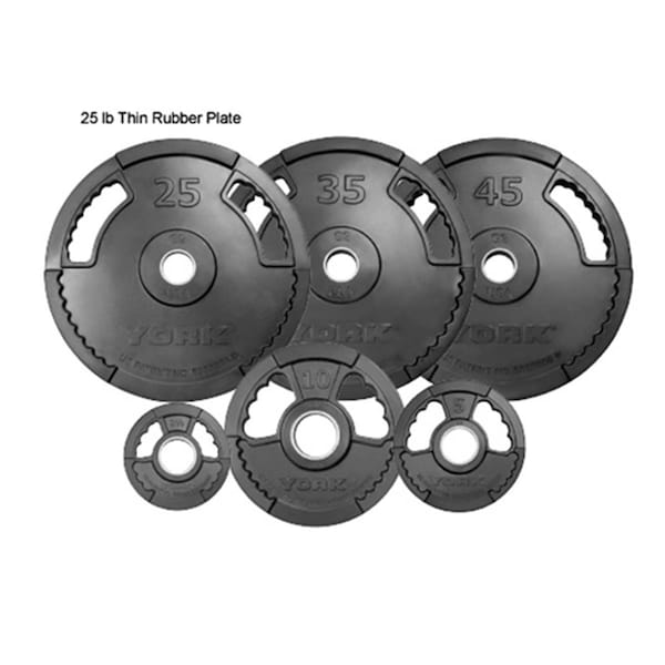 York Barbell G2 Dual Grip Thin Line Rubber Encased Olympic Plate - 2.5 lbs - YO626709