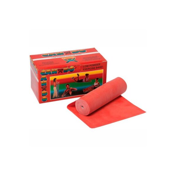 Fabrication Enterprises CanDo Low Powder Exercise Band, Red, 6 Yard Roll, 1 Roll/Box - 1209959