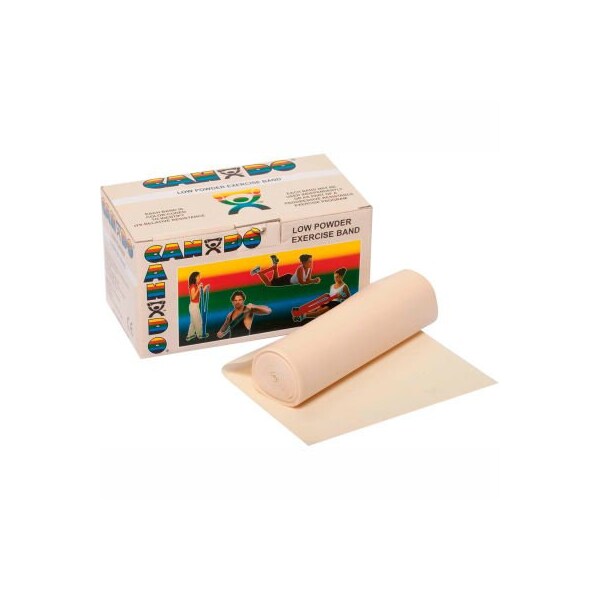 Fabrication Enterprises CanDo Low Powder Exercise Band, Tan, 6 Yard Roll, 1 Roll/Box - 1209228