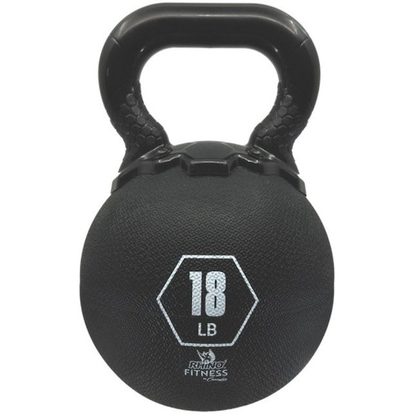 Champion Sports Durable Rhino Kettle Bell, Yellow, 18lb - RKB18