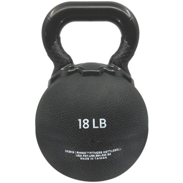 Champion Sports Durable Rhino Kettle Bell, Yellow, 18lb - RKB18