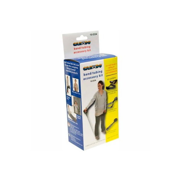 Fabrication Enterprises CanDo Band/Tubing Accessory Kit, Includes Loop Stirrup, Door Disc, Handle -Pair - 1254518