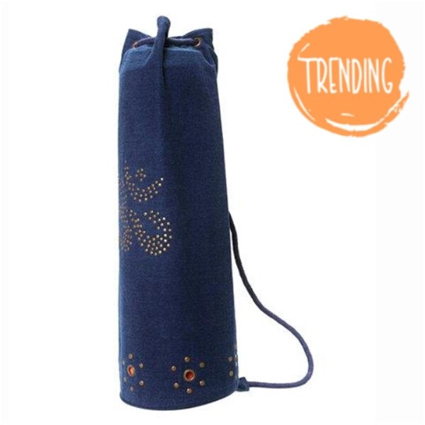 Omsutra OM101022-IndigoDenim OM Indigo Denim Mahashakti Yoga Mat Bag - OM101022_INDIGODENIM