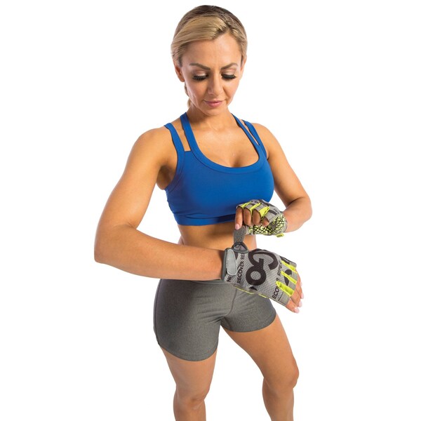 Gofit Women's Pro Trainer Gloves with Padded Go-Tac Palm (Green/Medium) - GF-WGTC-M/GR