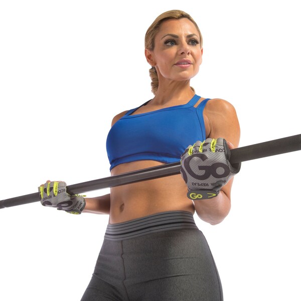 Gofit Women's Pro Trainer Gloves with Padded Go-Tac Palm (Green/Medium) - GF-WGTC-M/GR