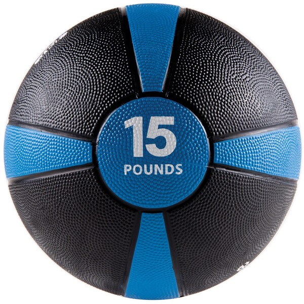 Gofit Medicine Ball (15 Lbs., Blue/Black) - GF-MB15