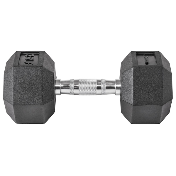 Lifeline Fitness Hex Rubber Dumbbell, 35lbs - LLHRD35