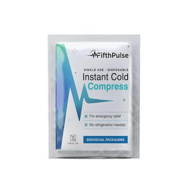Fifthpulse Instant Cold Pack, Instant Relief, Disposable Single Use Pouch, 5 in. x 6 in., 20PK - FP-COLD-20PK
