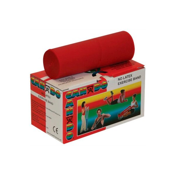 Fabrication Enterprises CanDo Latex-Free Exercise Band, Red, 6 Yard Roll, 1 Roll/Box - 1356056