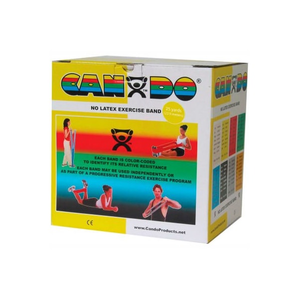 Fabrication Enterprises CanDo Latex-Free Exercise Band, Yellow, 25 Yard Roll, 1 Roll/Box - 1362995