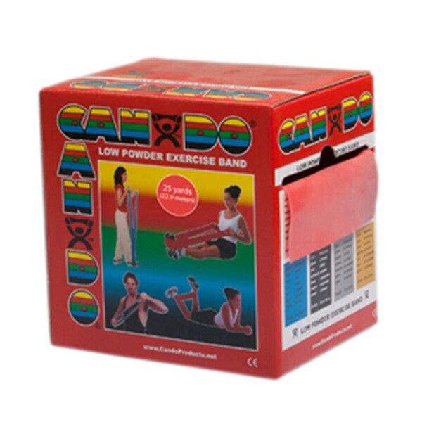 Cando International Low Powder Exercise Band, 25 yards Roll - Red, Light - CANDO-10-5272