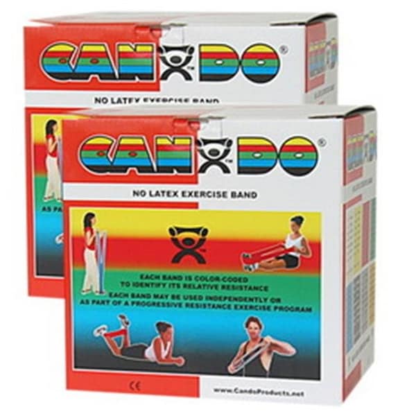 Fabrication Enterprises Fabrication Enterprises 10-5652 Cando Twin-Pak Latex-Free Exercise Band; Red - 100 yards - 1370666