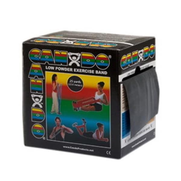 Fabrication Enterprises Fabrication Enterprises 10-5275 Cando Exercise Band; Black - 25 yards Dispenser - 1232969