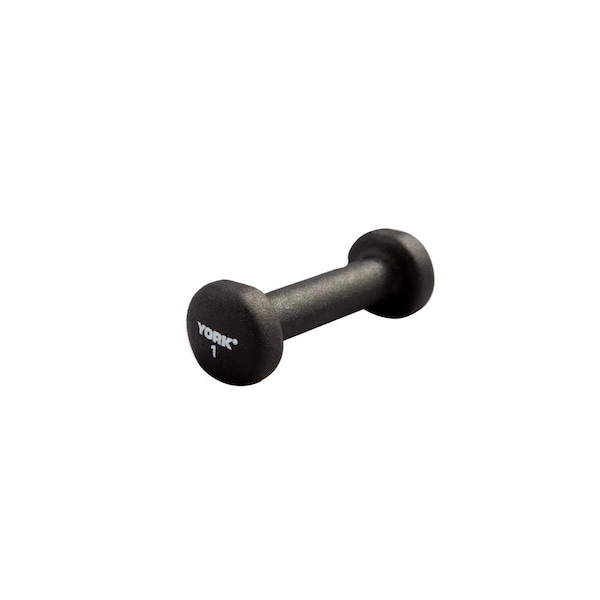 York Barbell 1 lbs Neoprene Hexagon Fitbell with Cast Ergo Handle, Black - 15601