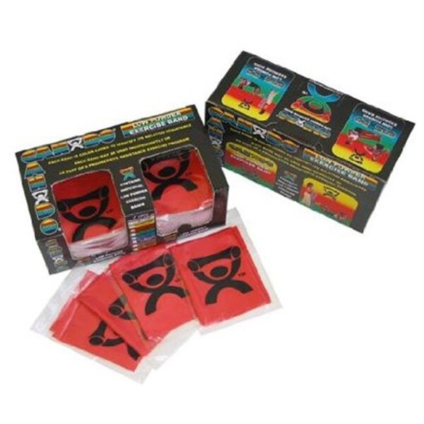 Cando International Cando 10-5242 - Low Powder Exercise Band - Dispenser Box Of 40 - 4ft Ready To Use - Red - Light - 1220916