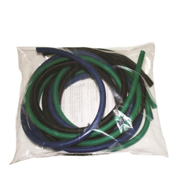 Fabrication Enterprises Fabrication Enterprises 10-5688 Cando Latex-Free Exercise Tubing Pep Pack with Moderate - Green; Blue & Black - 1383815