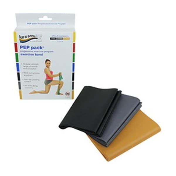 Fabrication Enterprises Fabrication Enterprises 10-6384 Sup-R Band; Latex-Free Pep Pack; Challenging; Black; Silver & Gold - 1638023