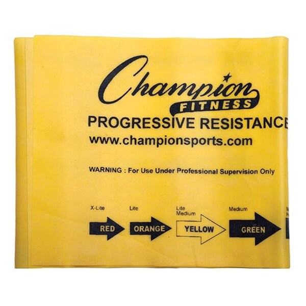 Champion Sports Champion Sports FB4Y 4 ft. Therapy & Exercise Flat Band; Yellow - Light & Medium - FB4Y