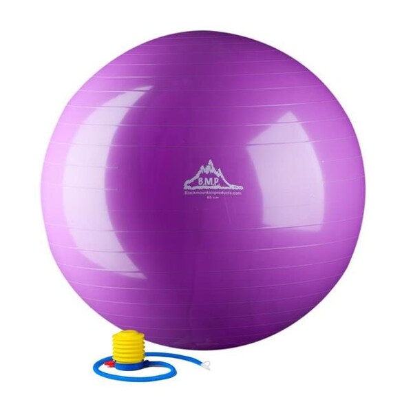 Black Mountain Products Black Mountain Products 45cm Purple Gym Ball 45 cm Static Strength Exercise Stability Ball with Pump; Purple - 45CM PURPLE GYM BALL