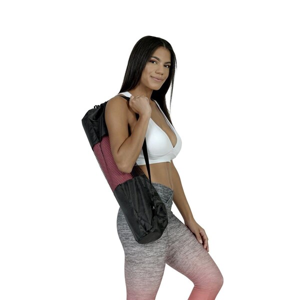 Buena Salud Asana Yoga Mat Bag with Adjustable Shoulder Straps, Black - BU2596345