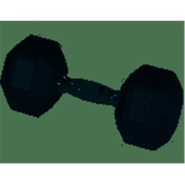 York Barbell Rubber Hex Dumbbell with Chrome Ergo Handle - 27.5 lbs - 34060