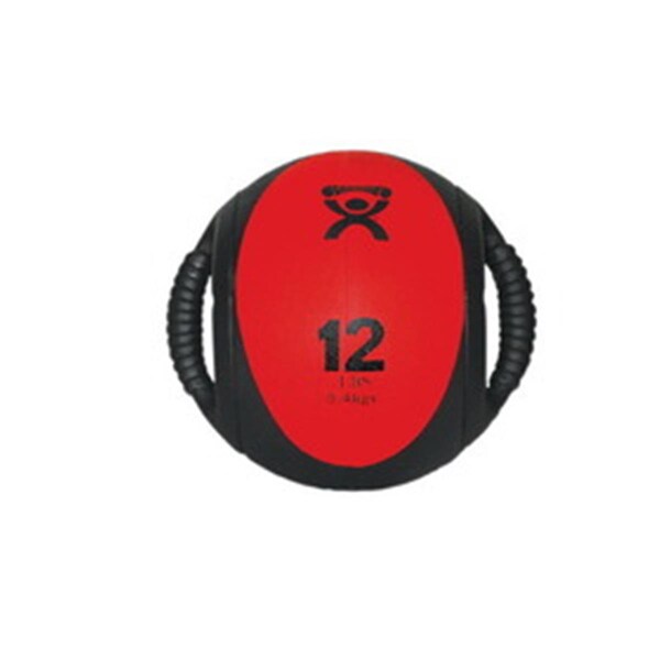 Fabrication Enterprises 9 in. Cando Dual-Handle Medicine Ball, Red - FA129096