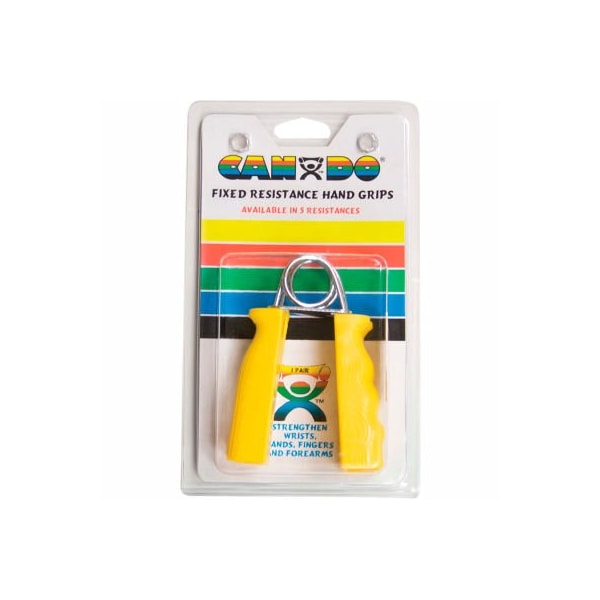 Fabrication Enterprises CanDo Fixed ErgoGrip Hand Exerciser, Yellow, X-Easy, 3 lb. Resistance, 1 Pair - 10-1804