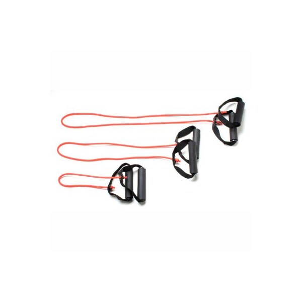 Fabrication Enterprises CanDo Exercise Tubing with Handles, Full Body Set -18", 36", 48"), Red, 3/Set - 1432756