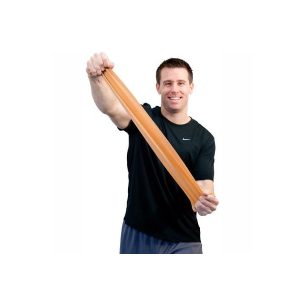 Fabrication Enterprises Sup-R Band Latex Free Exercise Band, Gold, 50 Yard Roll/Box - 1617203