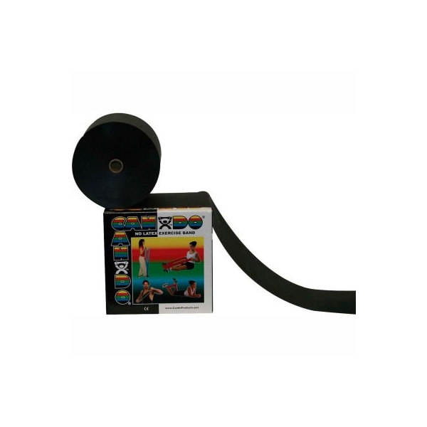 Fabrication Enterprises CanDo Latex-Free Exercise Band, Black, 50 Yard Roll, 1 Roll/Box - 1360804