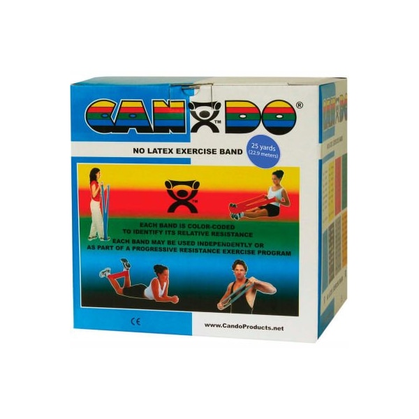 Fabrication Enterprises CanDo Latex-Free Exercise Band, Blue, 25 Yard Roll, 1 Roll/Box - 1364091