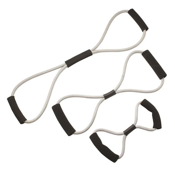 Cando International Cando 10-5836 Tubing Bowtie Exerciser; Silver - 3 Piece - 1437870