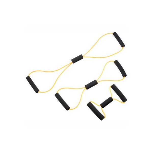 Fabrication Enterprises CanDo BowTie Tubing Exerciser, Full Body Set -14", 22", 30"), Yellow, 3/Set - 1436043