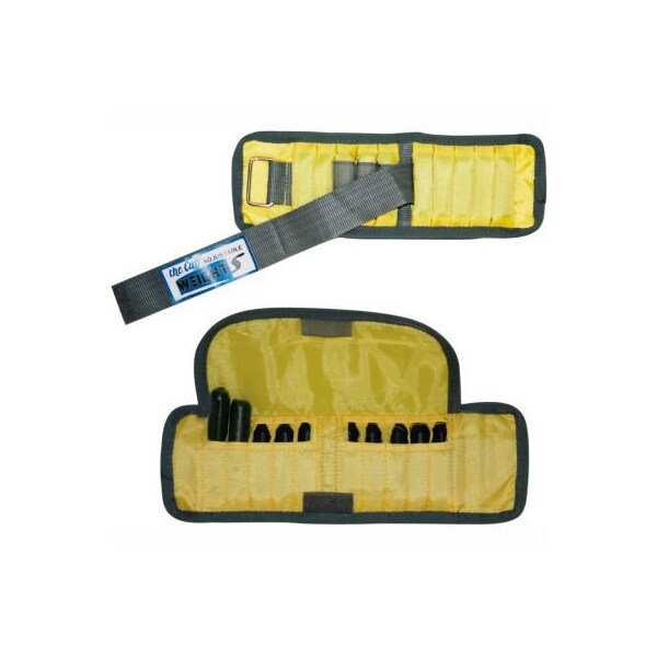 Fabrication Enterprises Cuff Adjustable Adult Wrist Weight, 2 lb., Yellow, 1 Pair - 10-3340-2