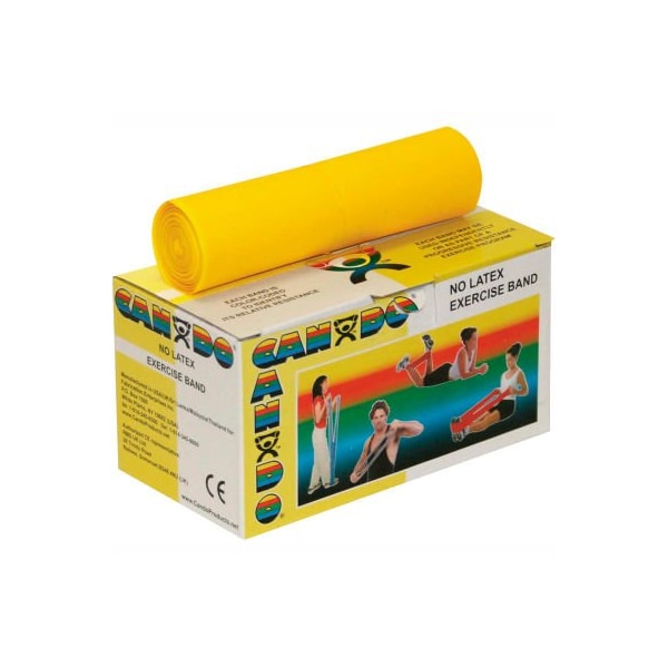 Fabrication Enterprises CanDo Latex-Free Exercise Band, Yellow, 6 Yard Roll, 1 Roll/Box - 1355690