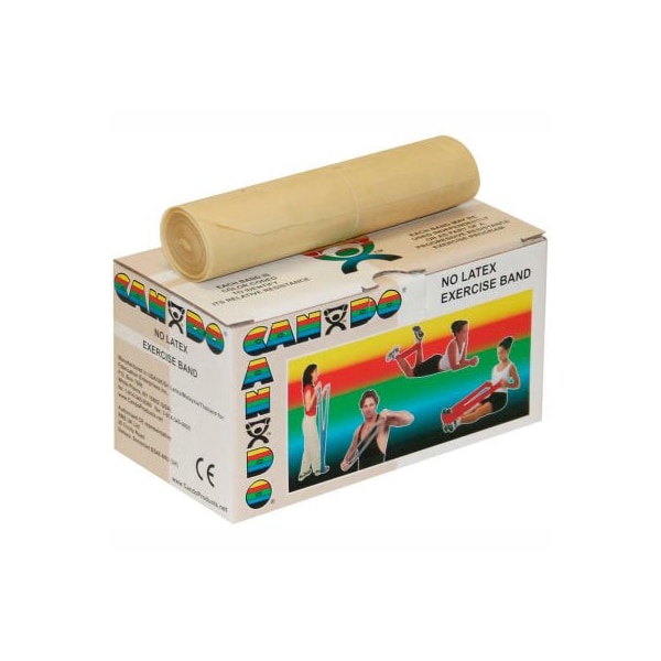 Fabrication Enterprises CanDo Latex-Free Exercise Band, Tan, 6 Yard Roll, 1 Roll/Box - 1355325