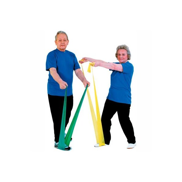Fabrication Enterprises Thera-Band Latex Exercise Band, 5" Strips, Red, 30 Strips/Box - 10-1552