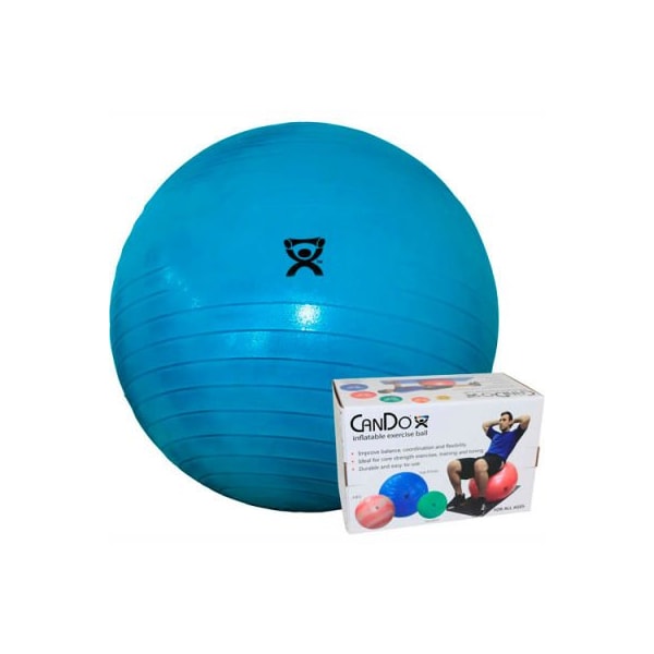 Fabrication Enterprises CanDo Deluxe ABS Inflatable Exercise Ball, Extra Thick, Blue, 85 cm (34") - 30-1855