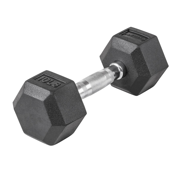 Lifeline Fitness Hex Rubber Dumbbell, 10lbs - LLHRD10