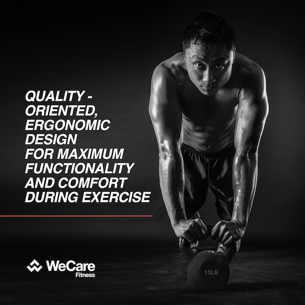 Wecare Fitness Kettlebell, 25 LB Cast Iron, For Home Workout, Black - WF-KB-25-BLK
