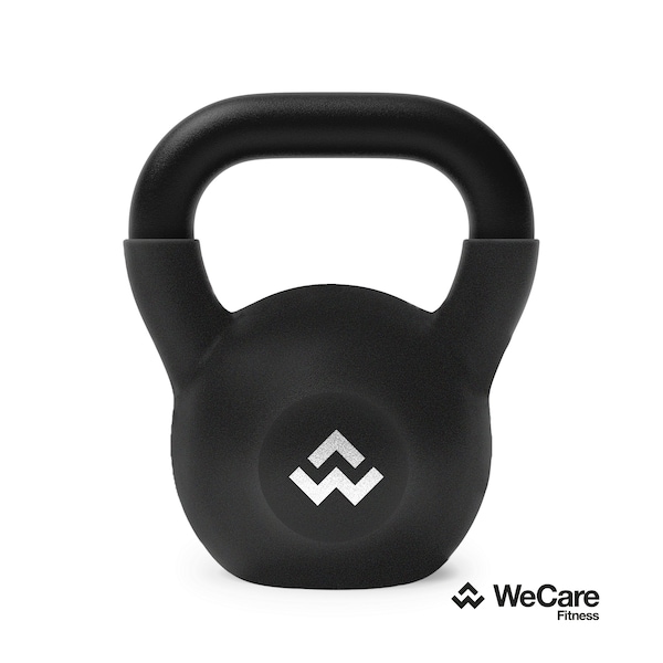 Wecare Fitness Kettlebell, 25 LB Cast Iron, For Home Workout, Black - WF-KB-25-BLK