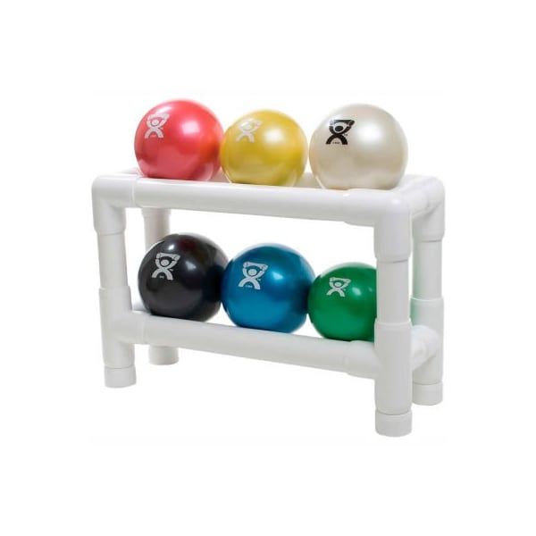 Fabrication Enterprises CanDo WaTE Hand-held Weighted Ball with 2-Tier PVC Rack, 6 Color Set - 470708