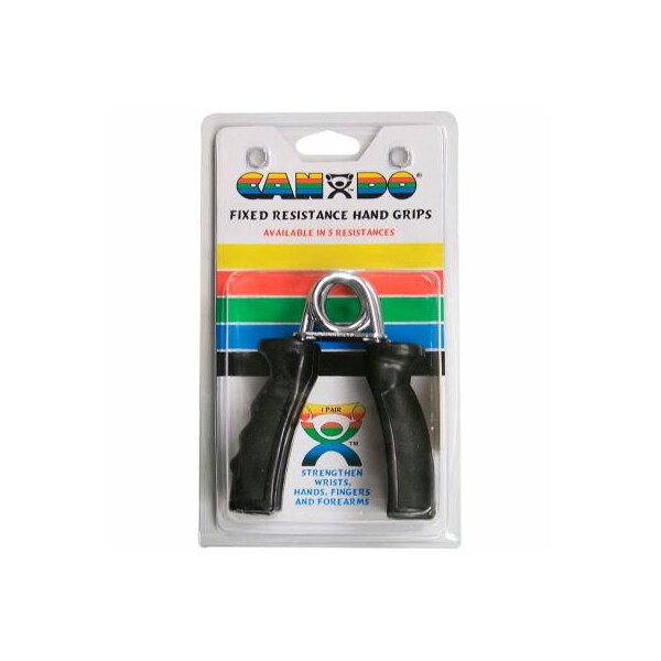 Fabrication Enterprises CanDo Fixed ErgoGrip Hand Exerciser, Black, X-Hard, 48 lb. Resistance, 1 Pair - 10-1808