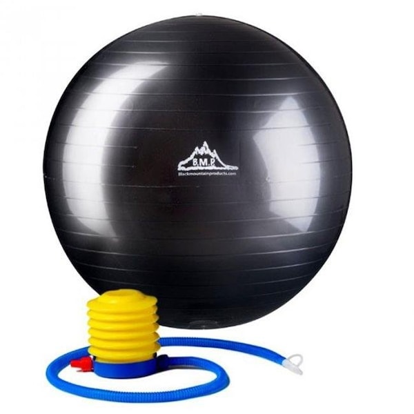 Black Mountain Products Black Mountain Products 55cm Black Gym Ball 55 cm. Static Strength Exercise Stability Ball; Black - 55CM BLACK GYM BALL