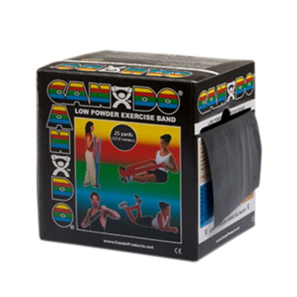 Cando International Low Powder Exercise Band, 25 yards Roll - Black, X Heavy - CANDO-10-5275