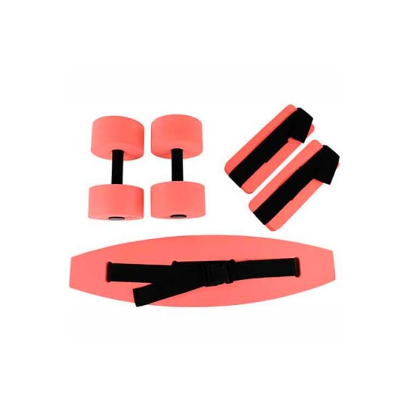 Fabrication Enterprises CanDo Deluxe Aquatic Exercise Kit (Jogger Belt, Ankle Cuffs, Hand Bars), Medium, Red - 20-4201R